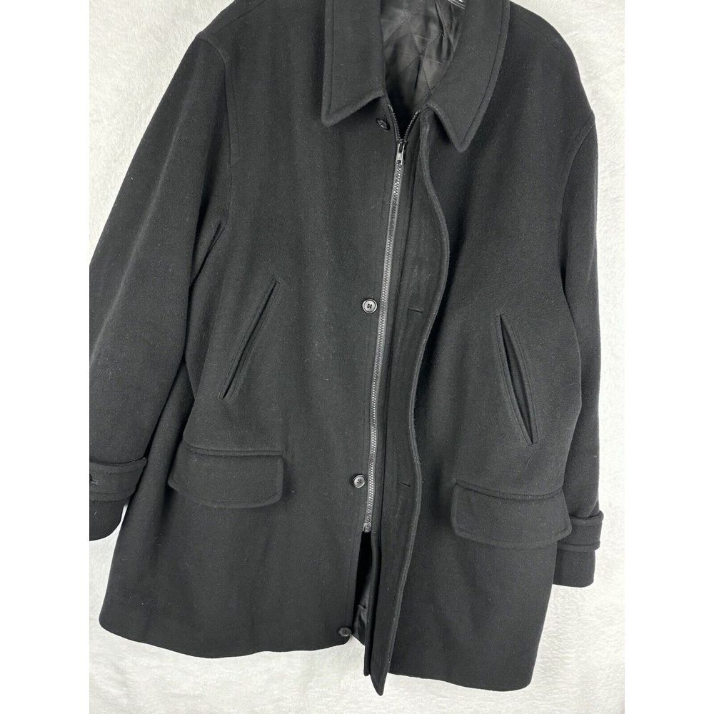 Ralph Lauren Men's Black Wool Button and Zipper Front With Pockets Size 52"